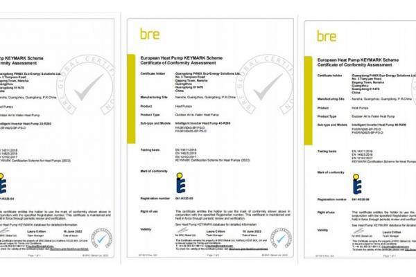 PHNIX Full Model Range of R290 GreenTherm Series Heat Pump For Heating/Cooling+DHW Obtain KEYMARK Certification